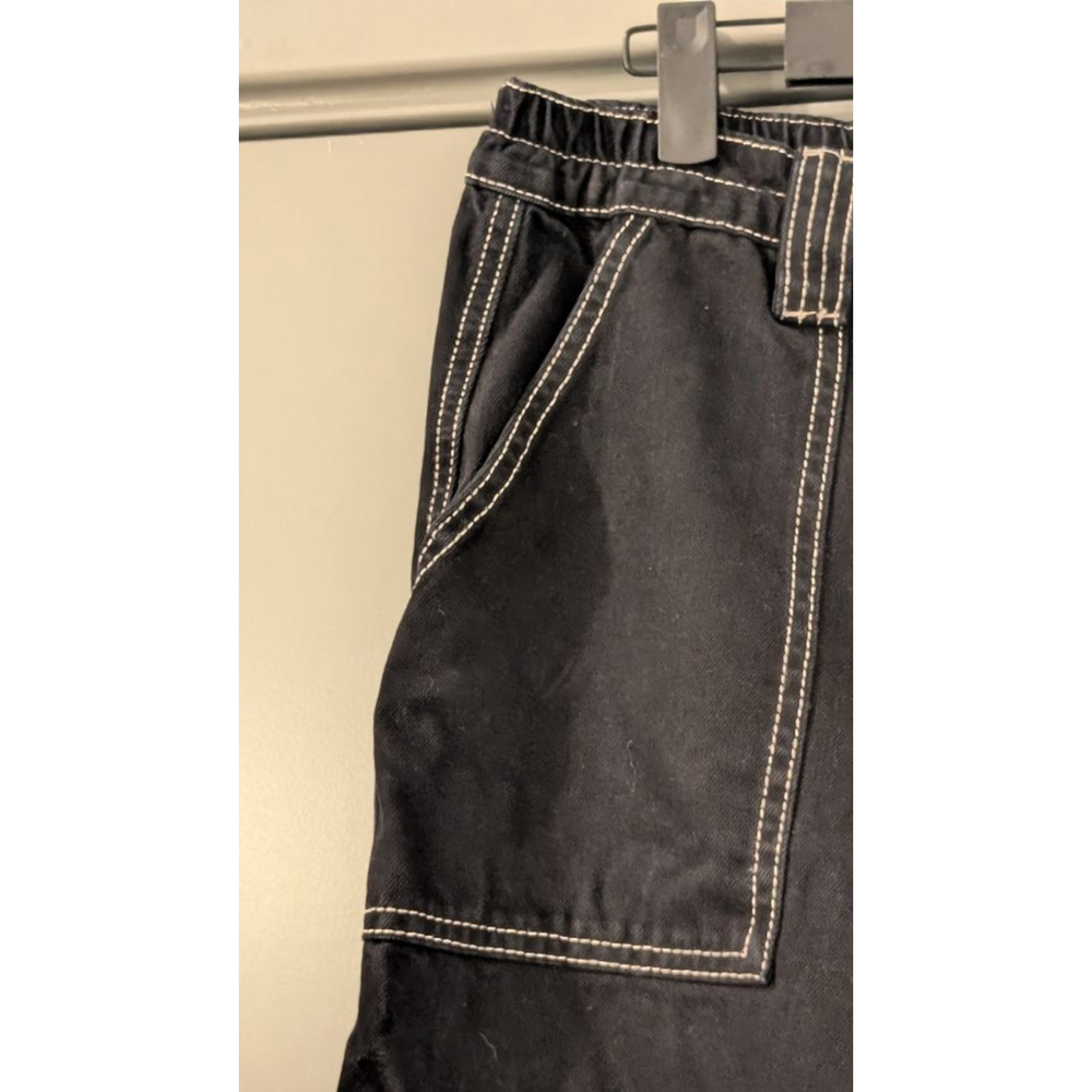 Women's BDG Urban Outfitters Black Cargo Pants with White Stitching Size 29 - Picture 4 of 11
